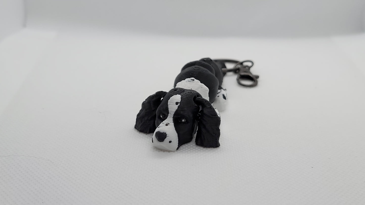 Articulated English Springer Spaniel keychain